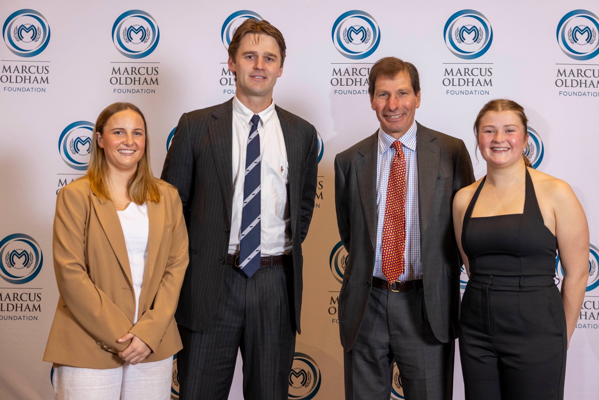 Te Mania Angus Director Hamish McFarlane, Business Development Manager Edward Gubbins, 2023 recipient Pip Ireson, and 2024 recipient Keira McDonald. 