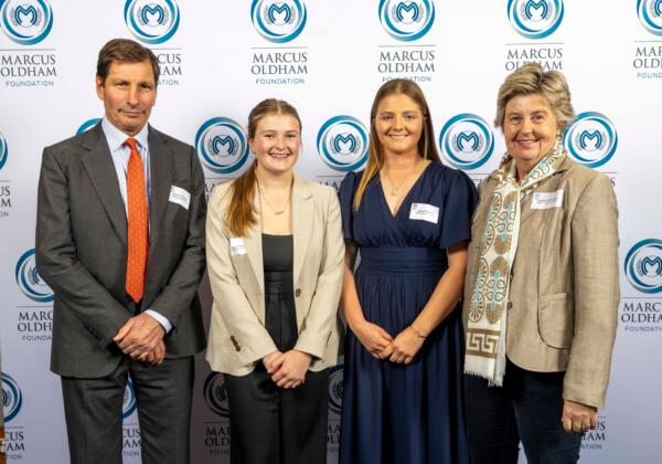 Pictured: Hamish McFarlane with Amanda McFarlane, 2024 scholarship recipient Keira McDonald, and 2025 recipient Megan Russell.